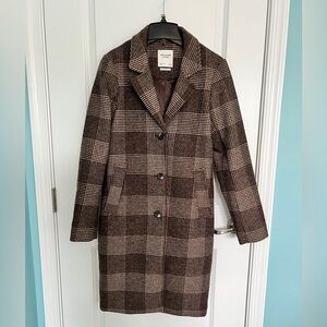 LIKE NEW A&F Wool-Blend Dad Coat Size Small